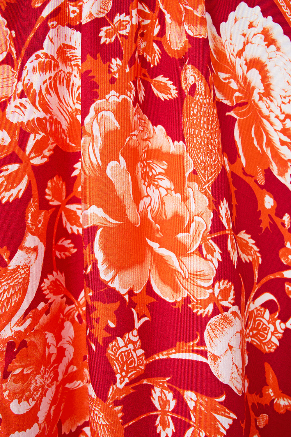 WAISTED DRESS WITH HEM RUFFLE TILES OF TÜRKIYE