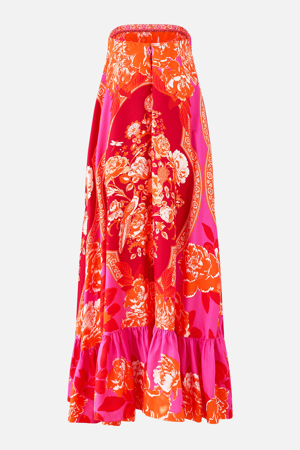 STRAPLESS MAXI WITH RUFFLE HEM TILES OF TÜRKIYE