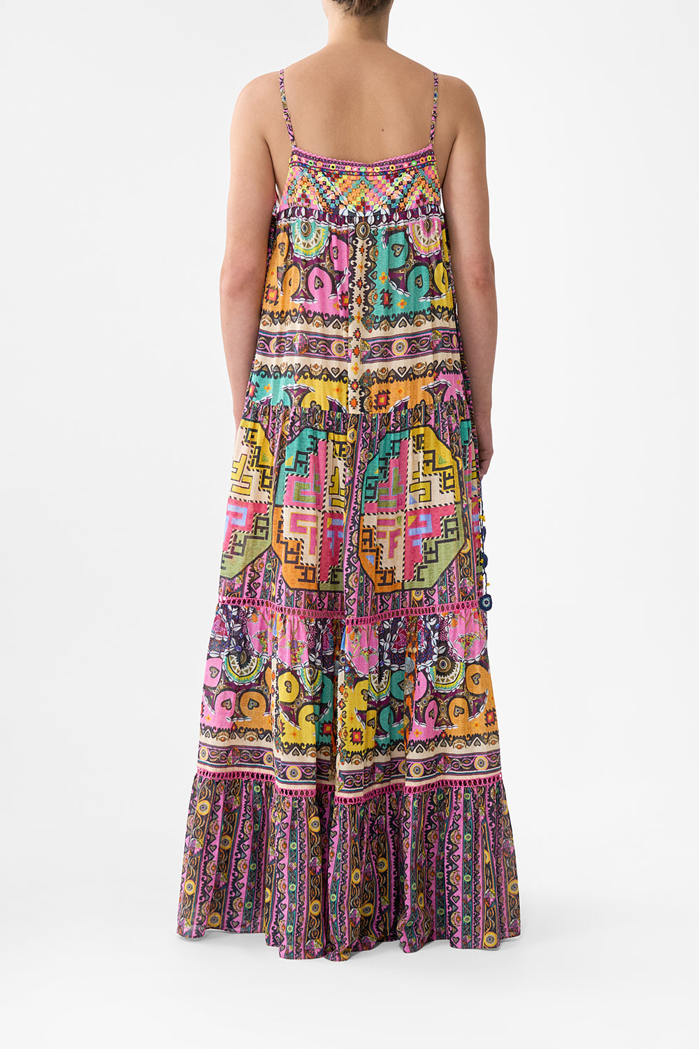 The CAMILLA WING COLLAR KAFTAN PAPERS AND CURIOUS CAPERS in our  print.
