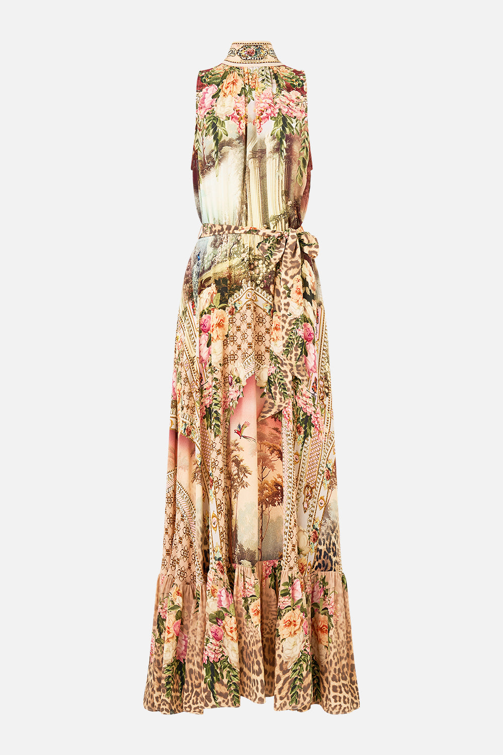NECKTIE DRESS WITH ELASTICATED WAIST WATERCOLOUR WONDERLAND
