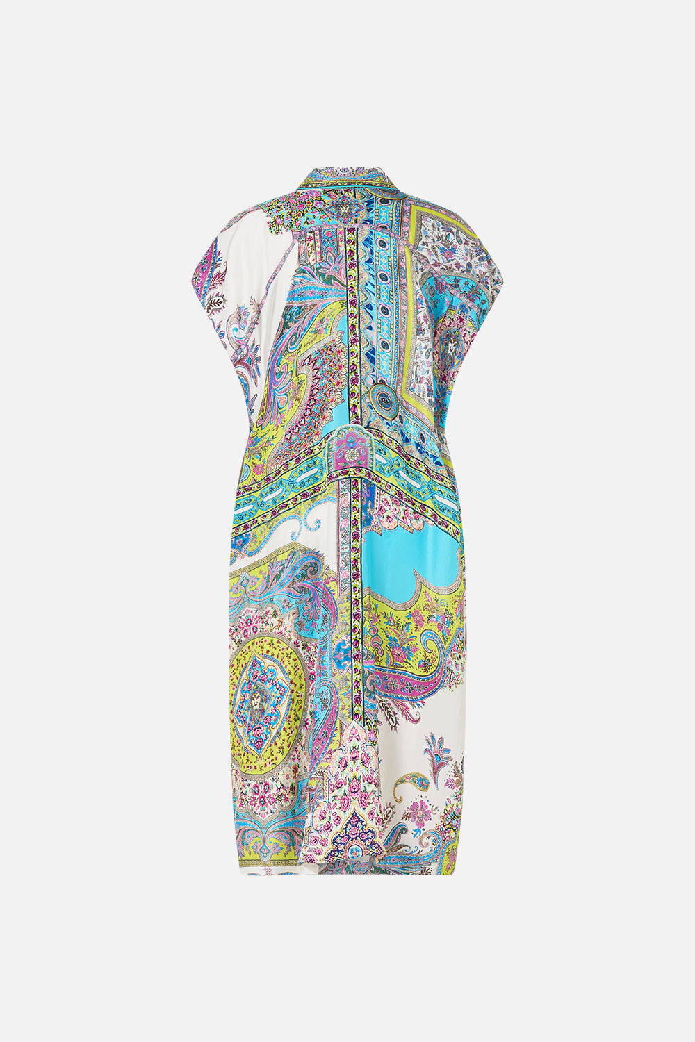 The CAMILLA LONG ROBE WITH TIE MY LUCKY STARS in our  print.