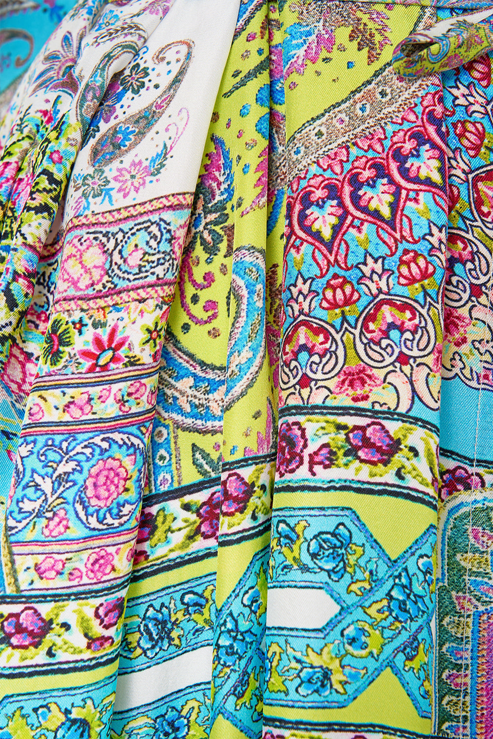 The CAMILLA LONG ROBE WITH TIE MY LUCKY STARS in our  print.