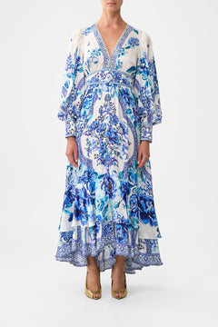 LONG BUTTON FRONT DRESS A CERAMIC GARDEN