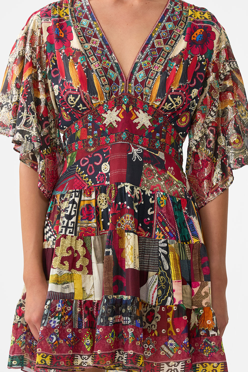 TIERED SKIRT MINI DRESS PATCHWORK ALCHEMY