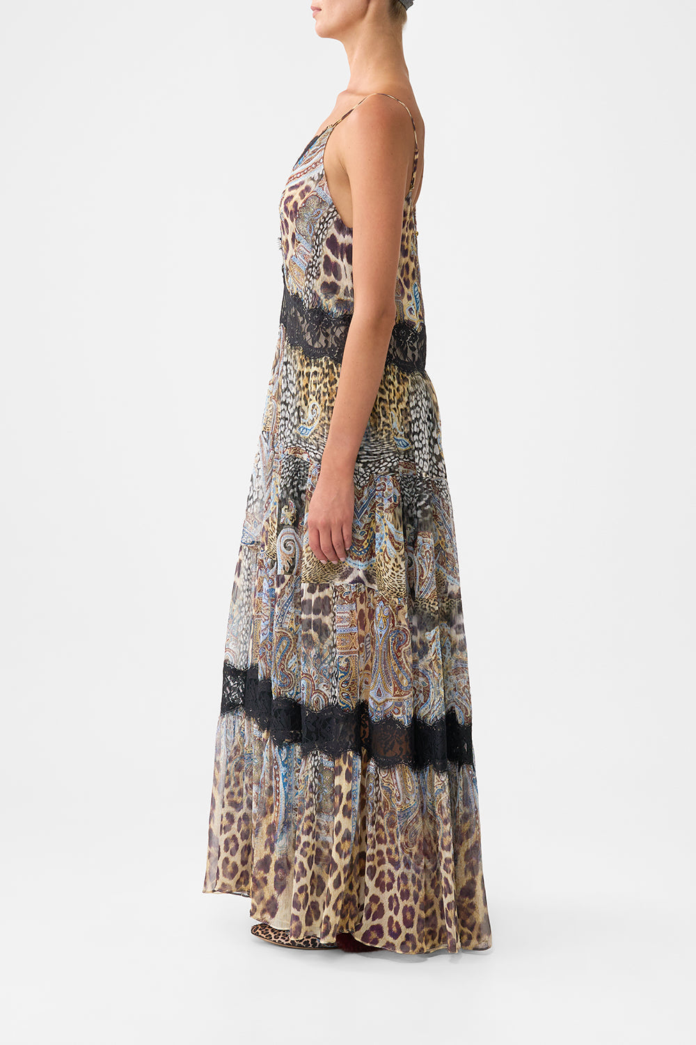 The CAMILLA ROUND NECK GATHERED BLOUSE MY LUCKY STARS in our  print.