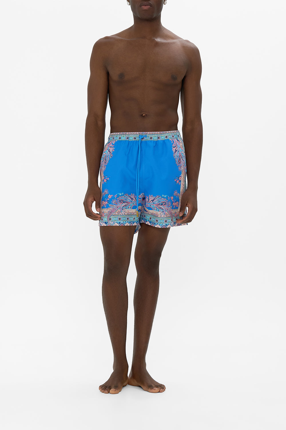 The CAMILLA SOFT THICK TIE TRIANGLE BIKINI SET WITH TRIMS THE CONCUBINES CORRIDOR in our  print.
