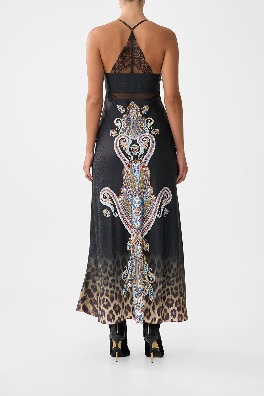 LACE SPLICE BIAS LONG DRESS ISTANBUL ANIMALIA