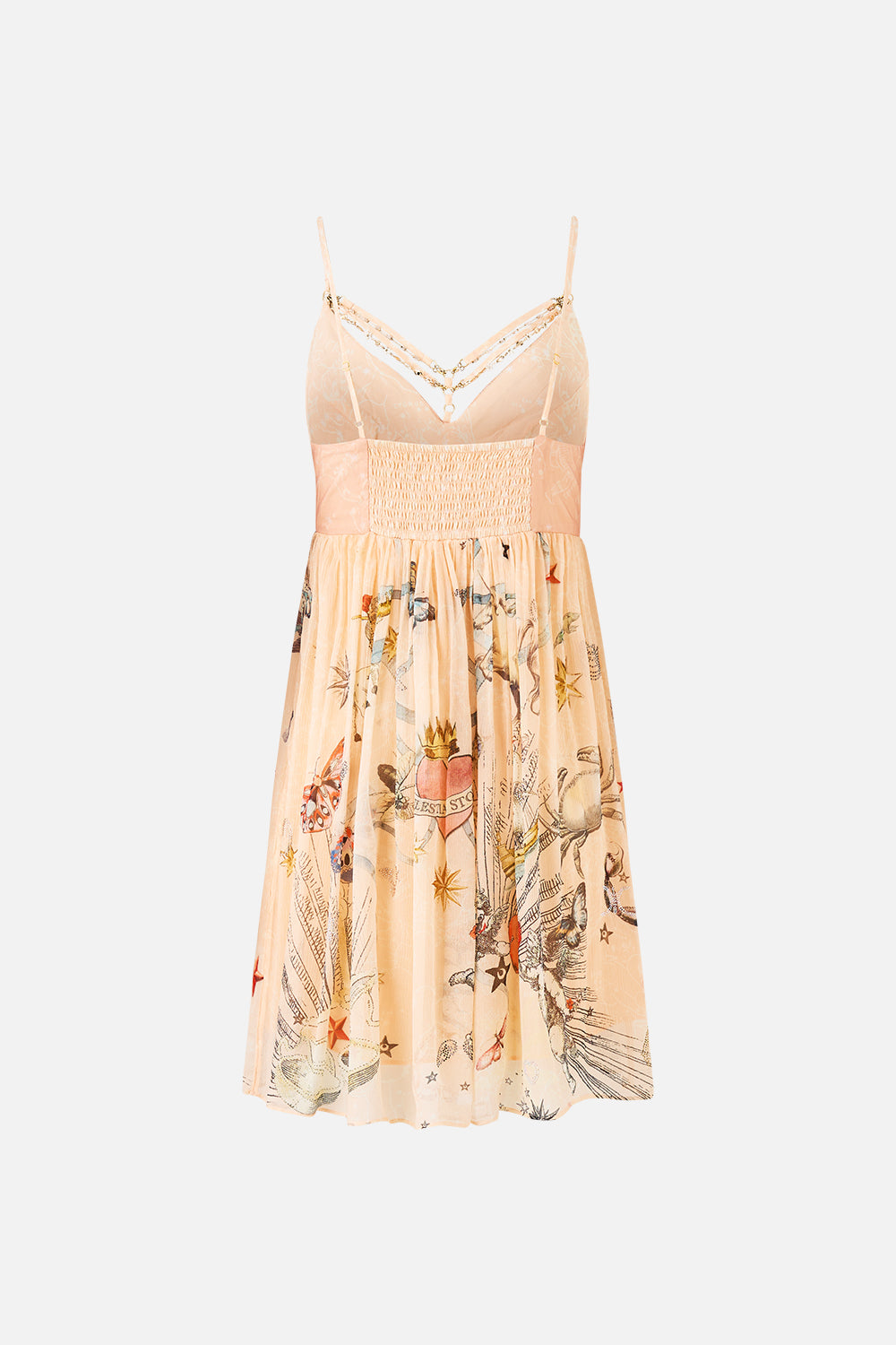 The CAMILLA SHOESTRING STRAP JUMPSUIT THE CONCUBINES CORRIDOR in our  print.