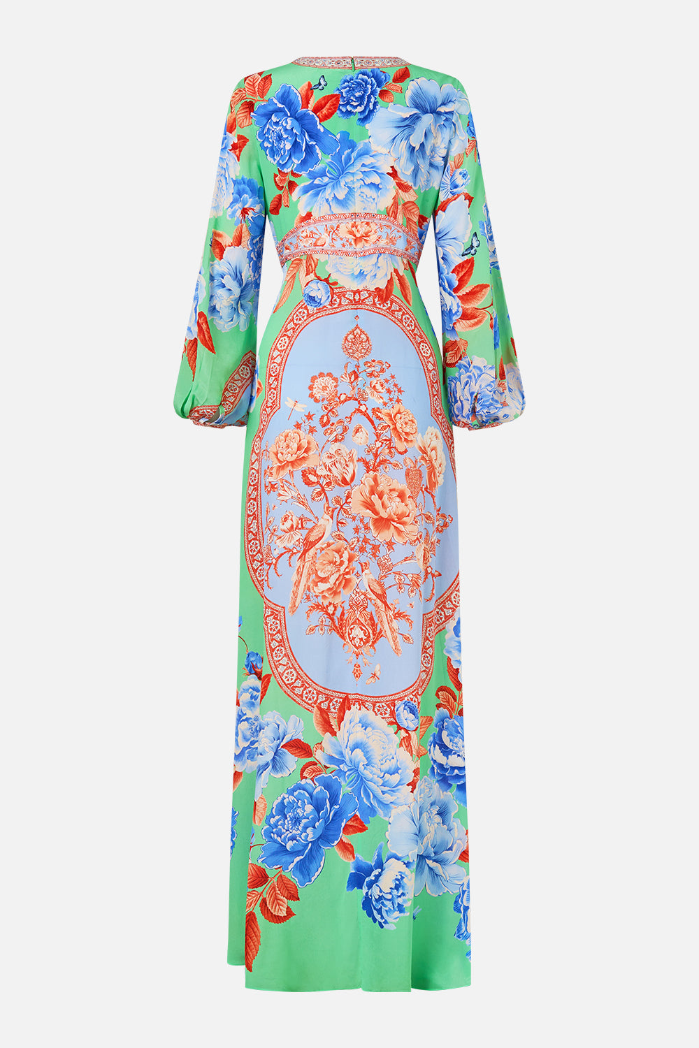 The CAMILLA SHIRRED WAISTBAND LONG DRESS ALL ABOUT THAT LACE in our  print.