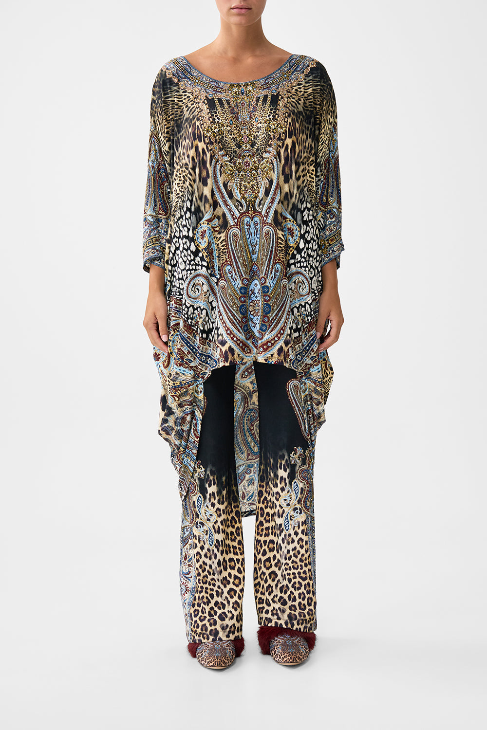 JERSEY SCOOP BACK HEM DRESS ISTANBUL ANIMALIA