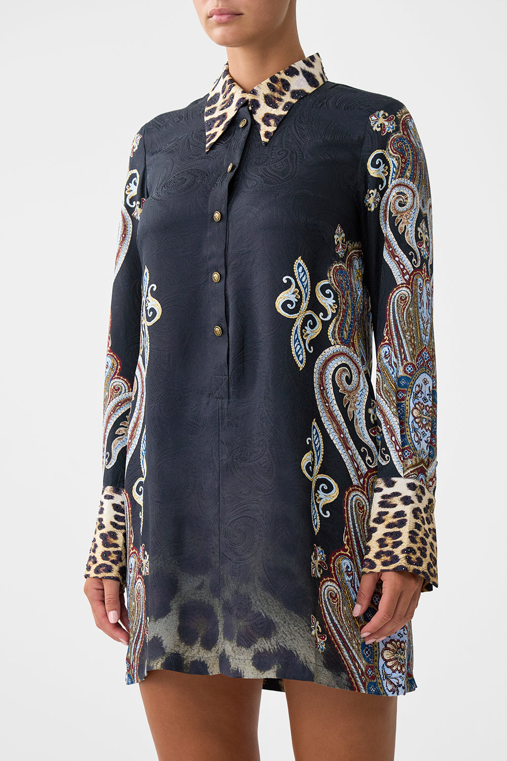 The CAMILLA V NECK LACE UP DETAIL LONG DRESS IF THESE TILES COULD TALK in our  print.