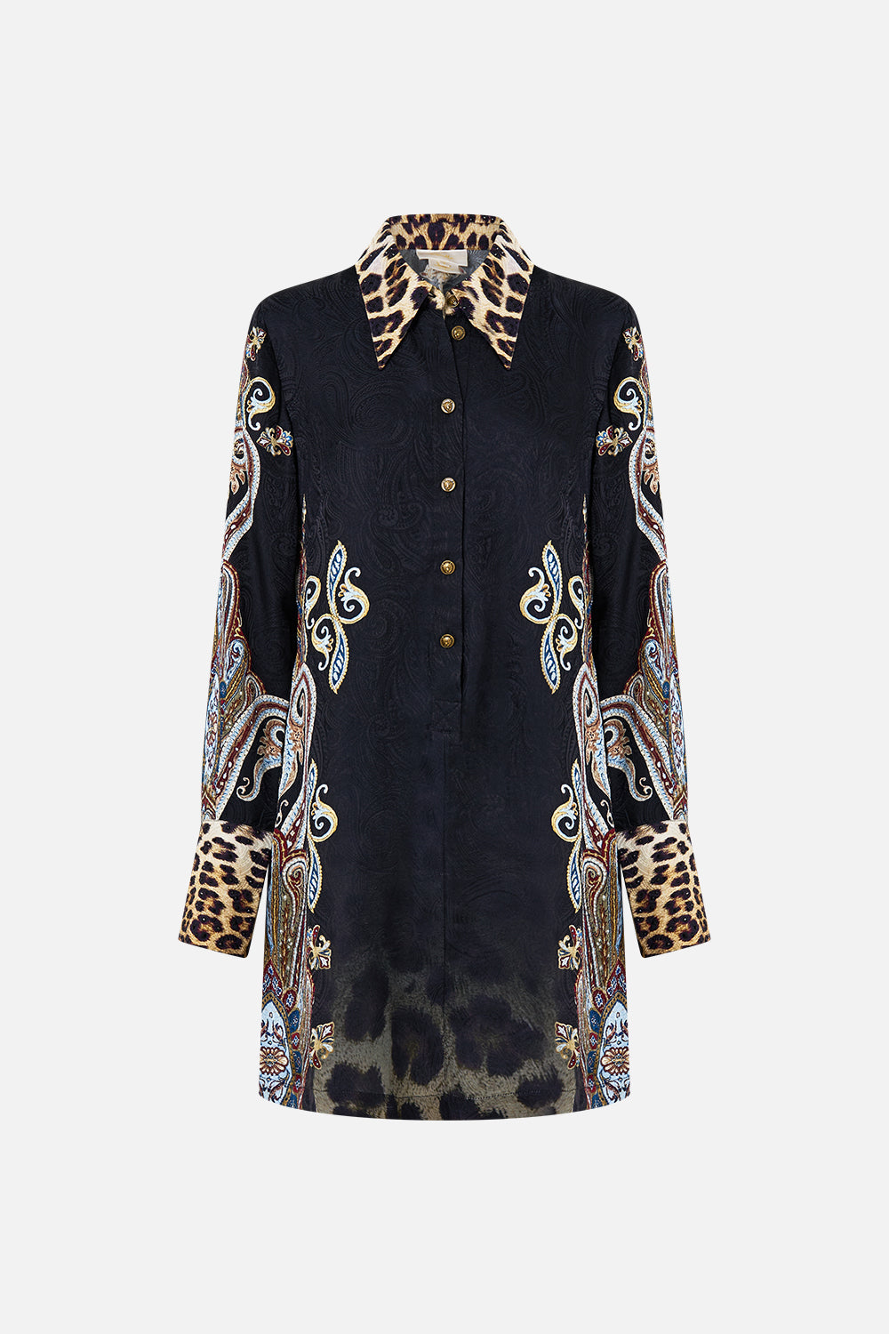 The CAMILLA V NECK LACE UP DETAIL LONG DRESS IF THESE TILES COULD TALK in our  print.