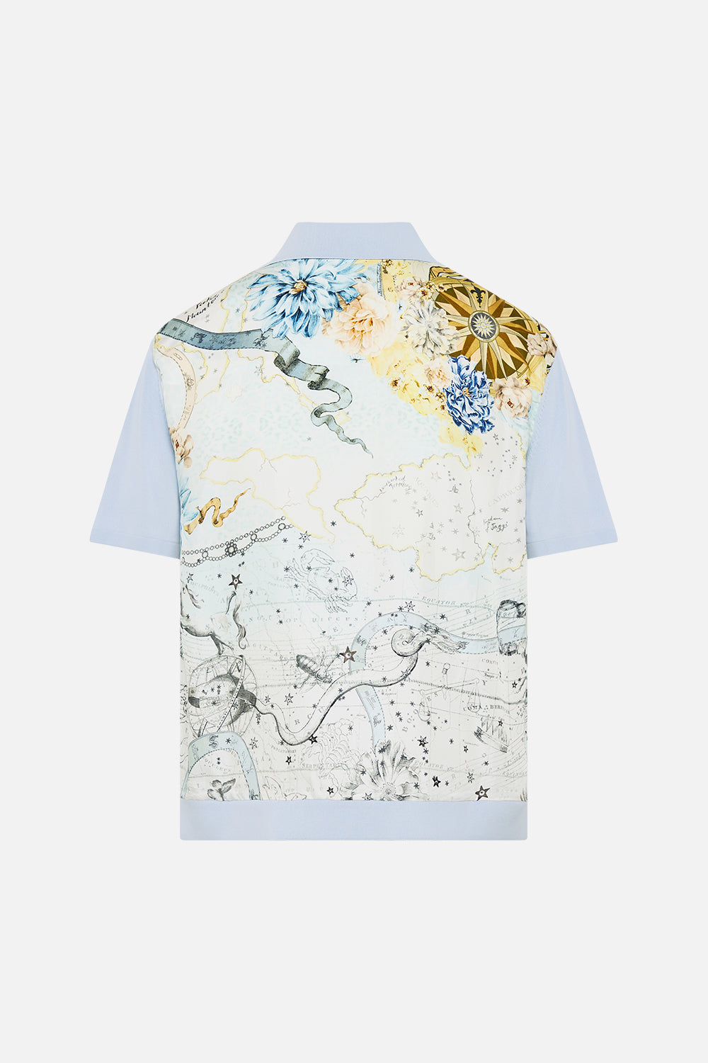 The CAMILLA BUTTON FRONT FRILL DRESS WATERCOLOUR WONDERLAND in our  print.