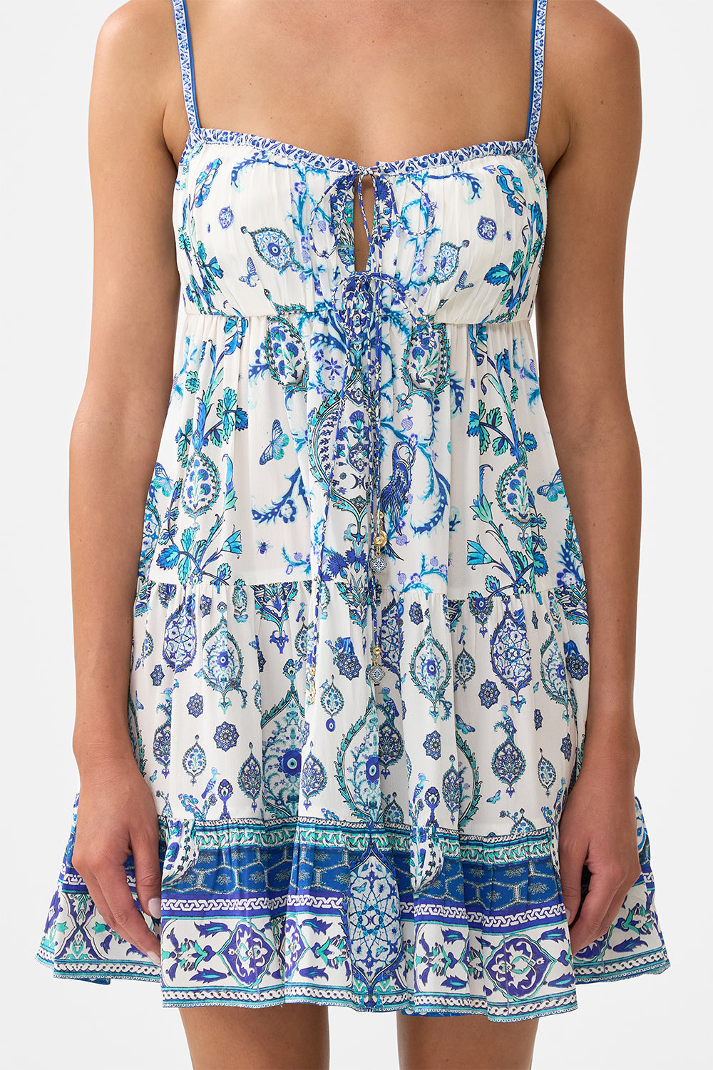 GATHERED BUST TIERED MINI DRESS ISNIK LULLABY