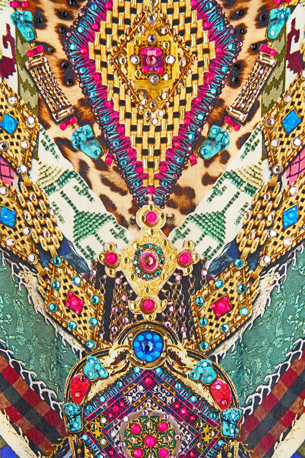 The CAMILLA CROPPED TOP WITH TIE FRONT HIGH CLASS HOOKAH in our  print.
