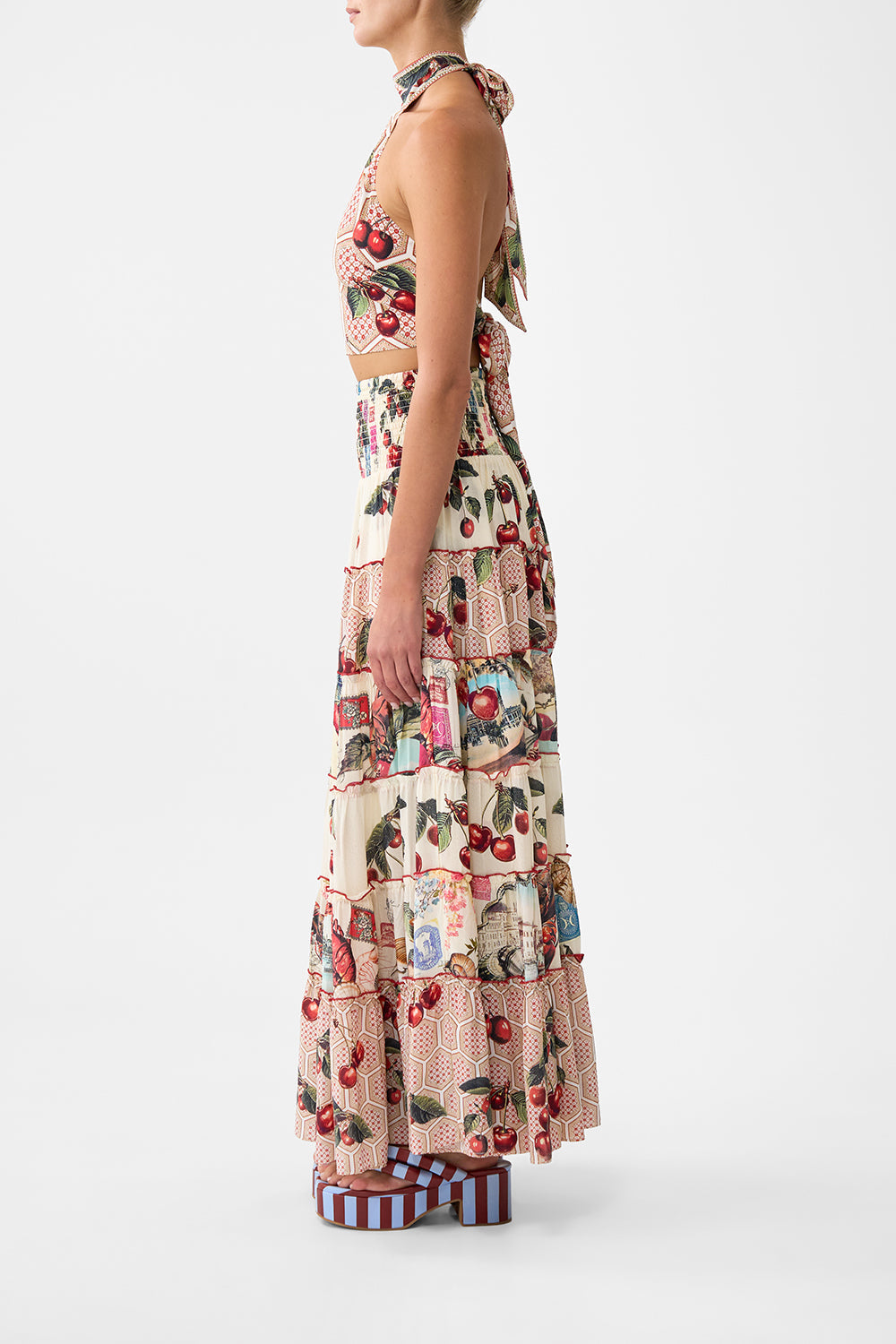 The CAMILLA A-LINE FRILL DRESS ANIMAL ALCHEMY in our  print.
