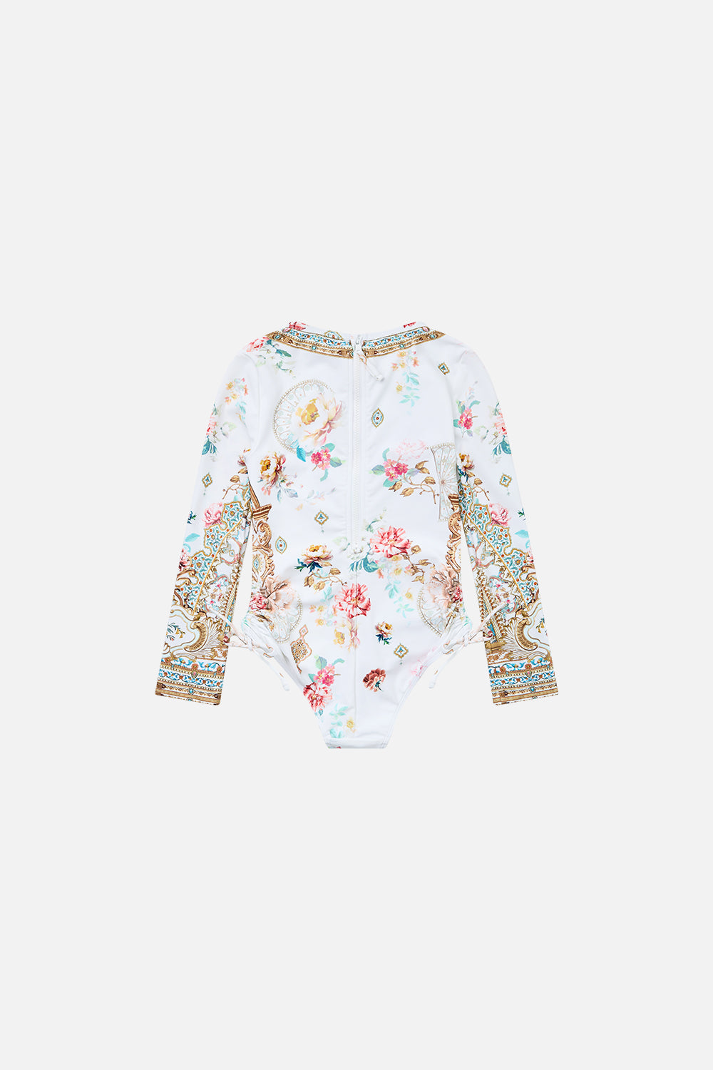 KIDS RUCHED TIE SIDE LONG SLEEVE PADDLE SUIT OTTOMAN DYNASTY