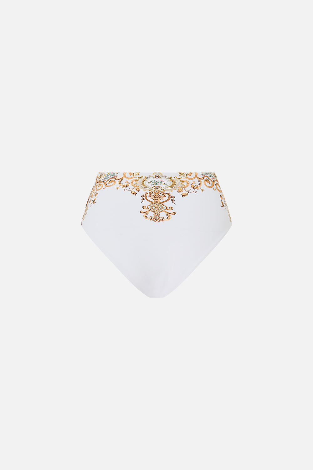 HIGH WAIST BIKINI BOTTOM WITH PLEAT WAIST TRIM OTTOMAN DYNASTY