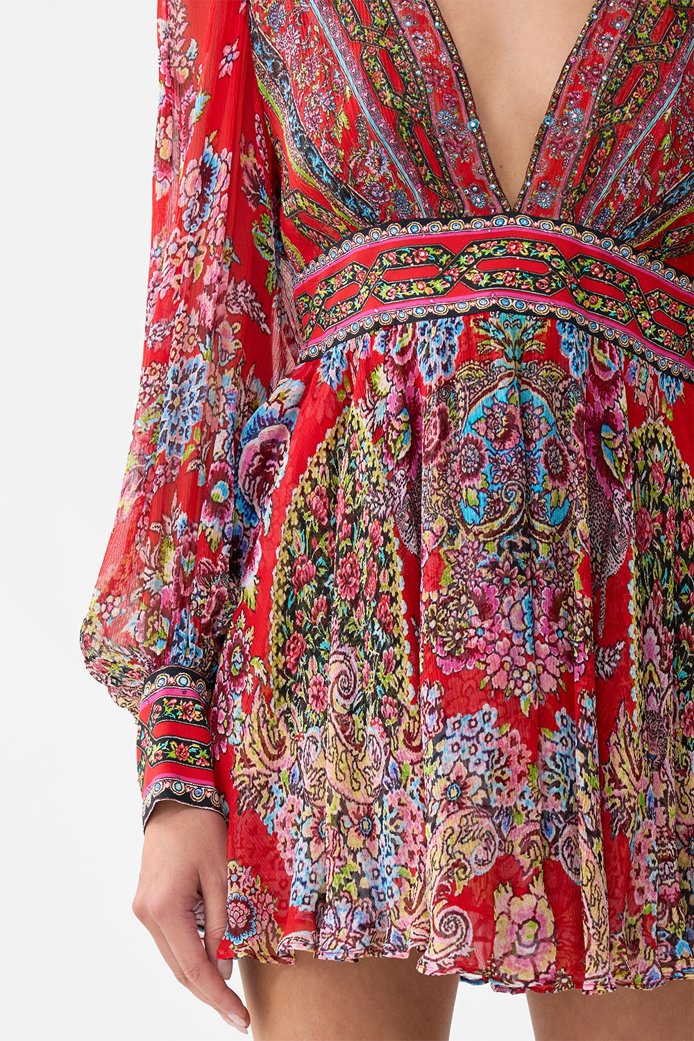 The CAMILLA SILK HEM BAND BOYFRIEND HOODIE OTTOMAN ELEGANCE in our  print.