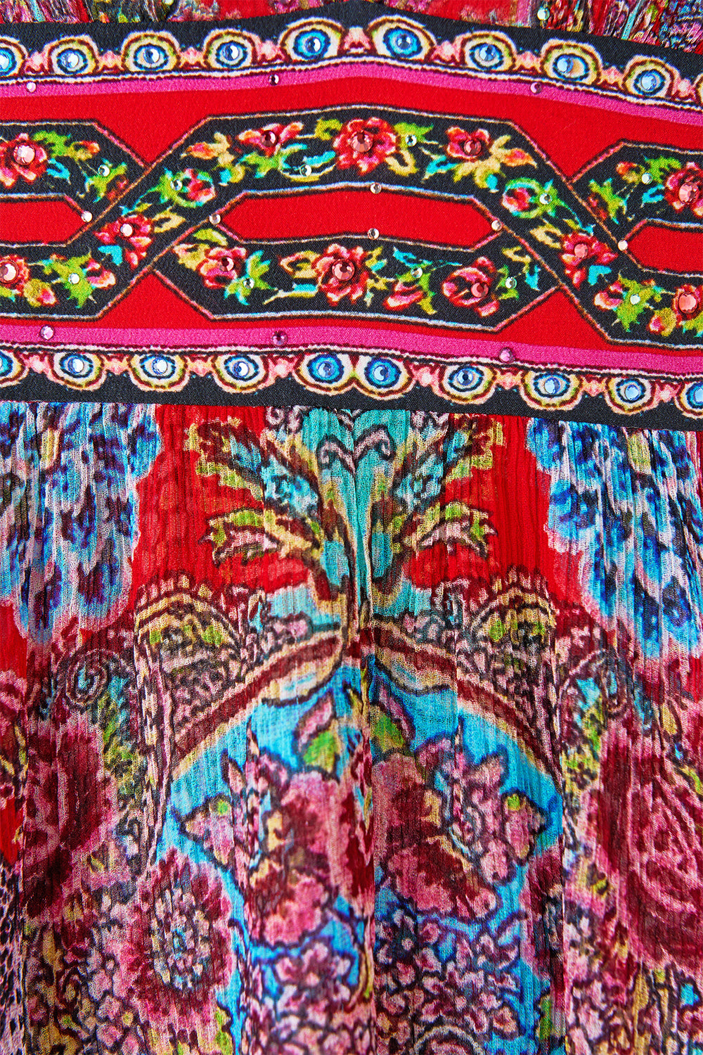 The CAMILLA SILK HEM BAND BOYFRIEND HOODIE OTTOMAN ELEGANCE in our  print.