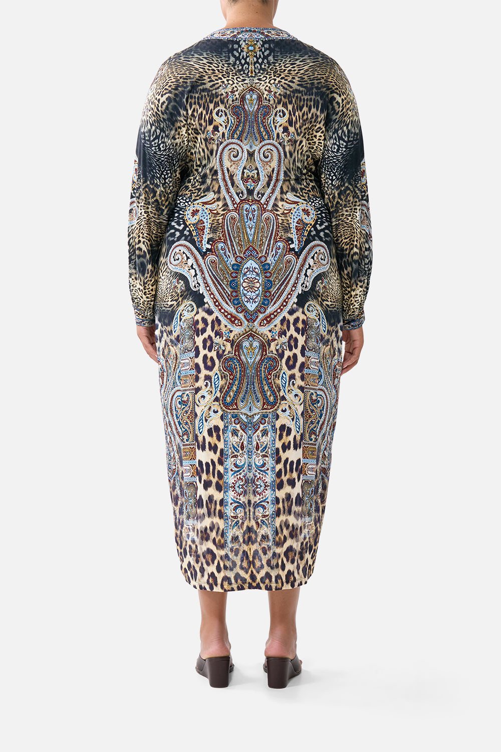 The CAMILLA SHIRRED WAIST DETAIL MINI DRESS CHAIN GANG in our CHAIN GANG print.