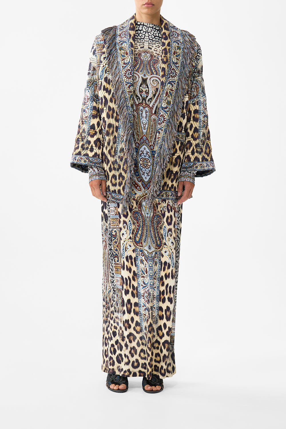 QUILTED ROLL COLLAR COAT ISTANBUL ANIMALIA