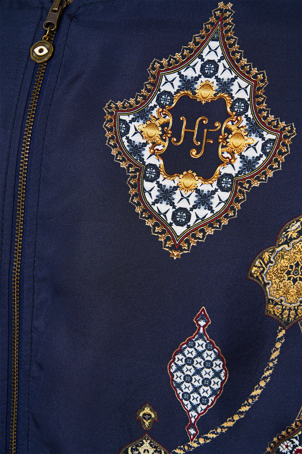The CAMILLA SWEAT-TRENCH COAT OTTOMAN ELEGANCE in our  print.