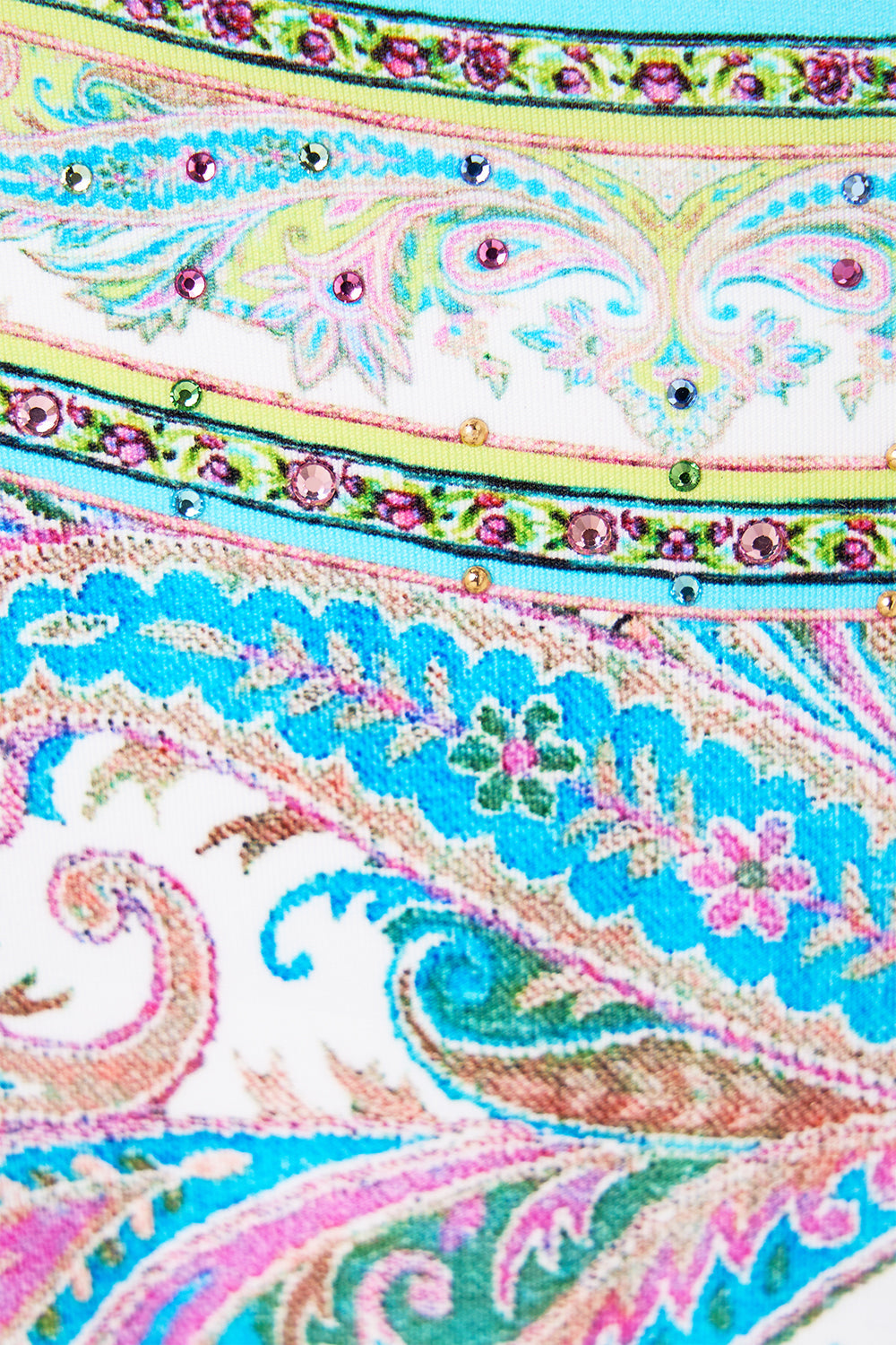 The CAMILLA RUFFLE HIGH LOW DRESS WITH LONG SLEEVE EAST OF ISTANBUL in our  print.