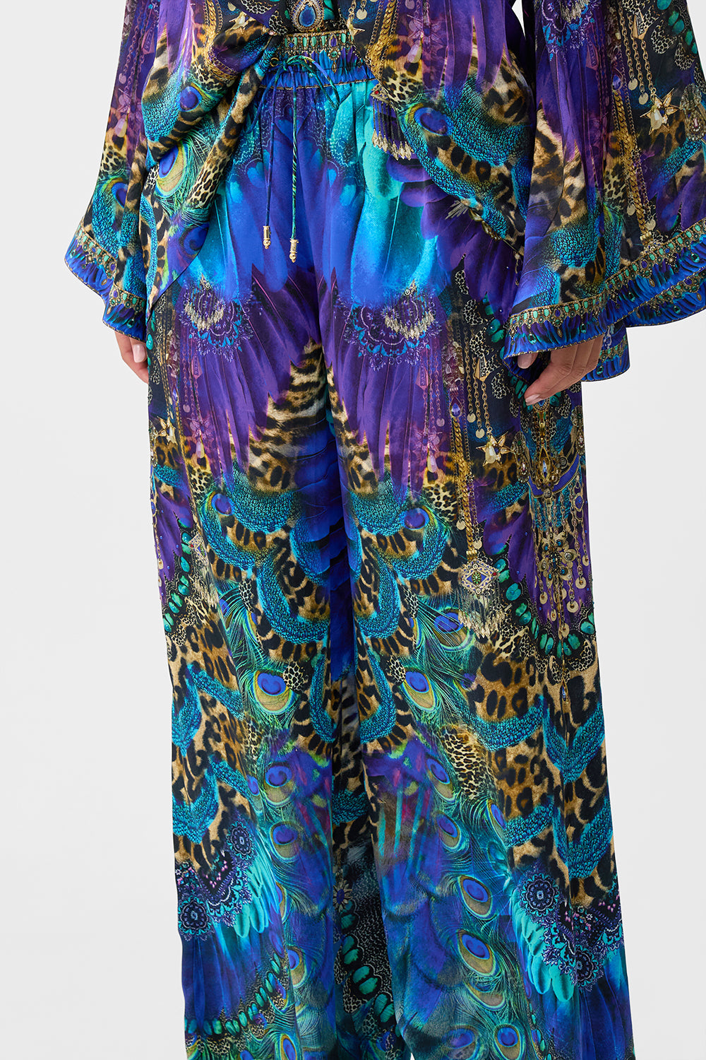 The CAMILLA LEATHER WIDE LEG PANT OTTOMAN ELEGANCE in our  print.