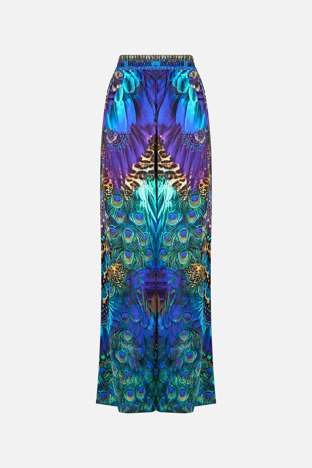 The CAMILLA LEATHER WIDE LEG PANT OTTOMAN ELEGANCE in our  print.