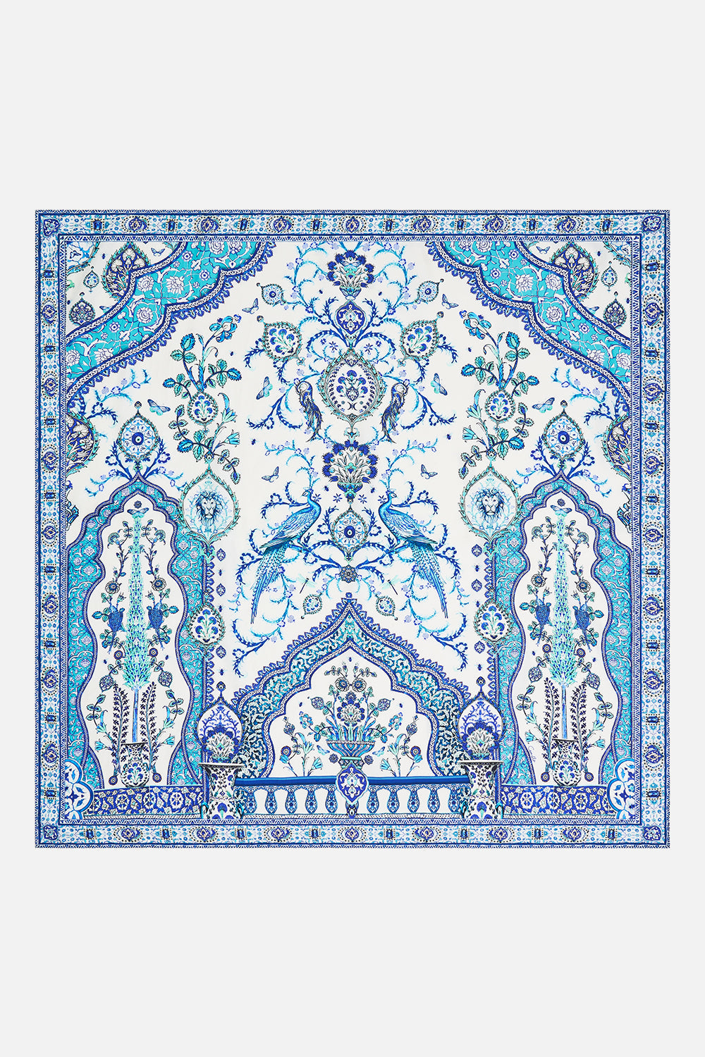 LARGE CRYSTALLED SILK SQUARE SCARF ISNIK LULLABY