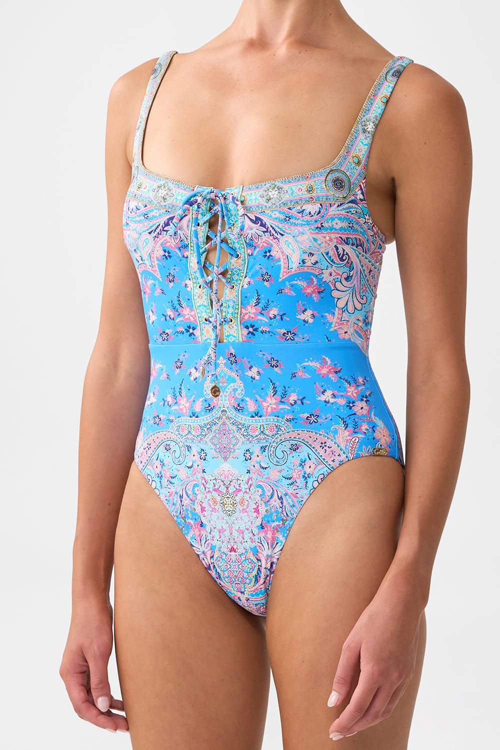 The CAMILLA TWIST FRONT DRESS ISTANBUL ANIMALIA in our ISTANBUL ANIMALIA print.