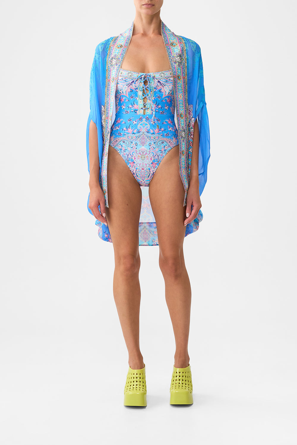The CAMILLA TWIST FRONT DRESS ISTANBUL ANIMALIA in our  print.