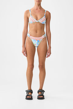 REGULAR BIKINI BOTTOM WITH RUCHED KNOT SIDES TOPKAPI POP