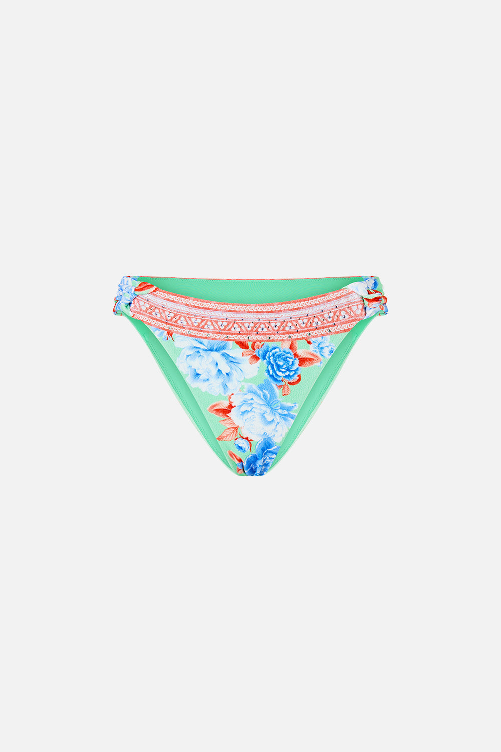 REGULAR BIKINI BOTTOM WITH RUCHED KNOT SIDES TOPKAPI POP