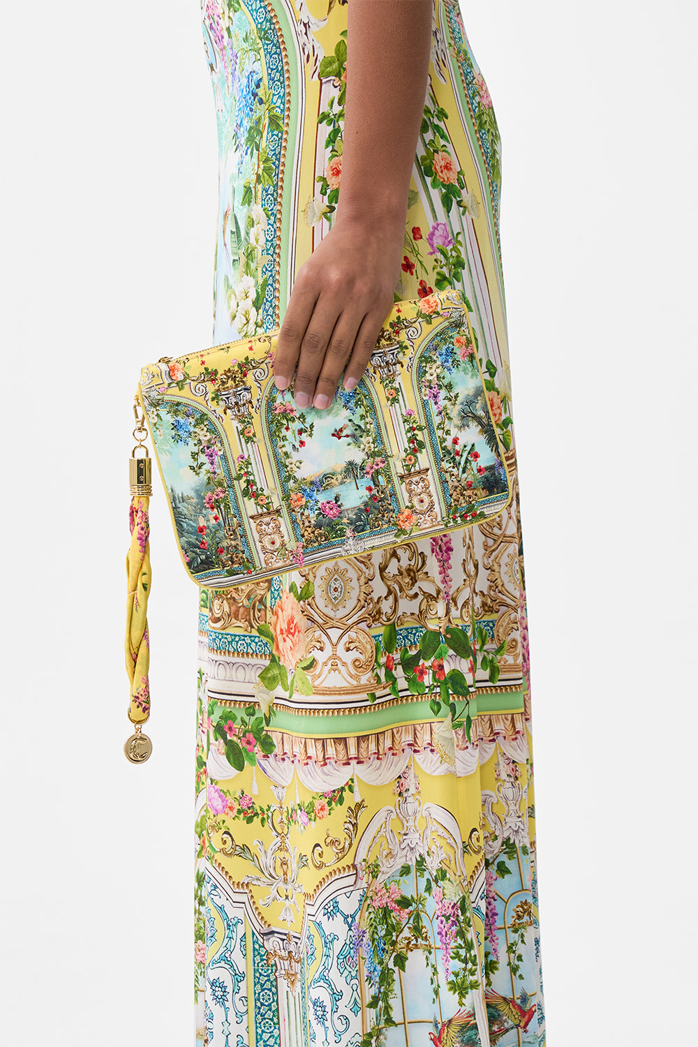 The CAMILLA CURVED COLLAR BLOUSE EAST OF ISTANBUL in our  print.
