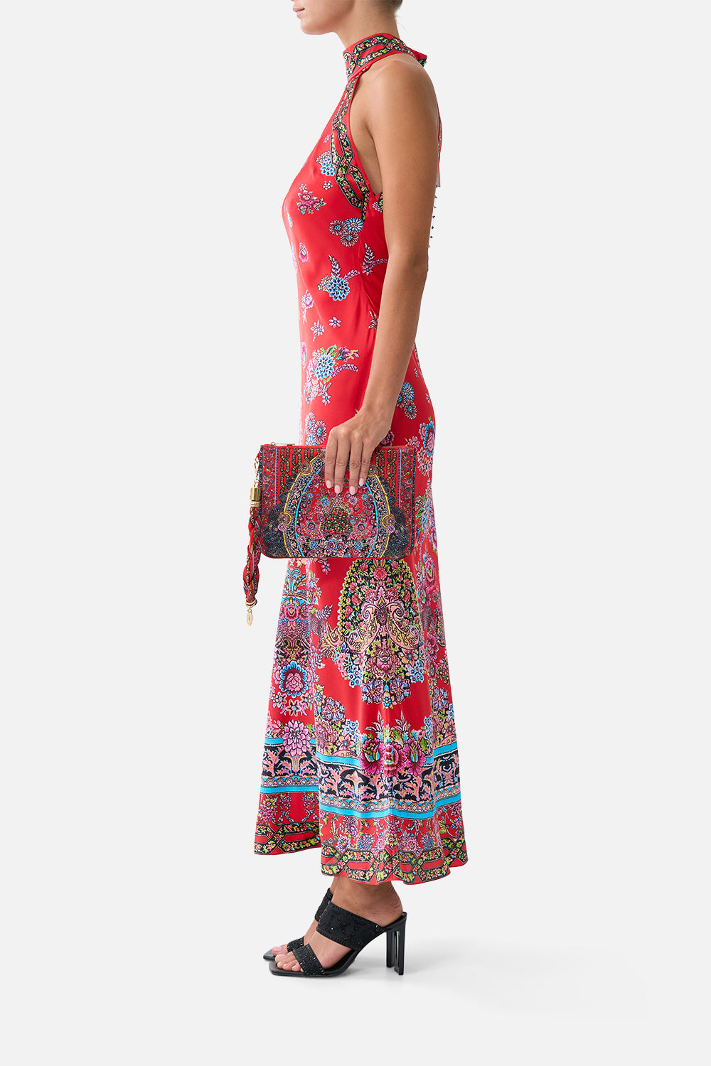 The CAMILLA FLARE TROUSER WITH SEAM DETAIL OTTOMAN ELEGANCE in our  print.
