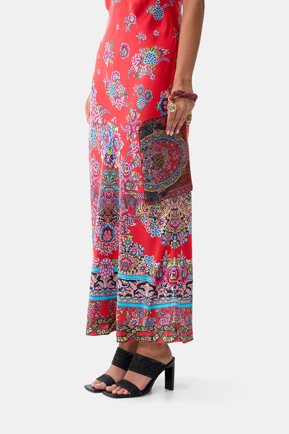 The CAMILLA FLARE TROUSER WITH SEAM DETAIL OTTOMAN ELEGANCE in our  print.