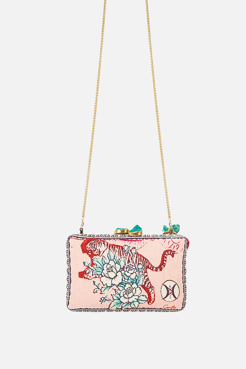The CAMILLA LONG SLEEVE JUMPER WITH PRINT BACK TILED IN TIME in our  print.