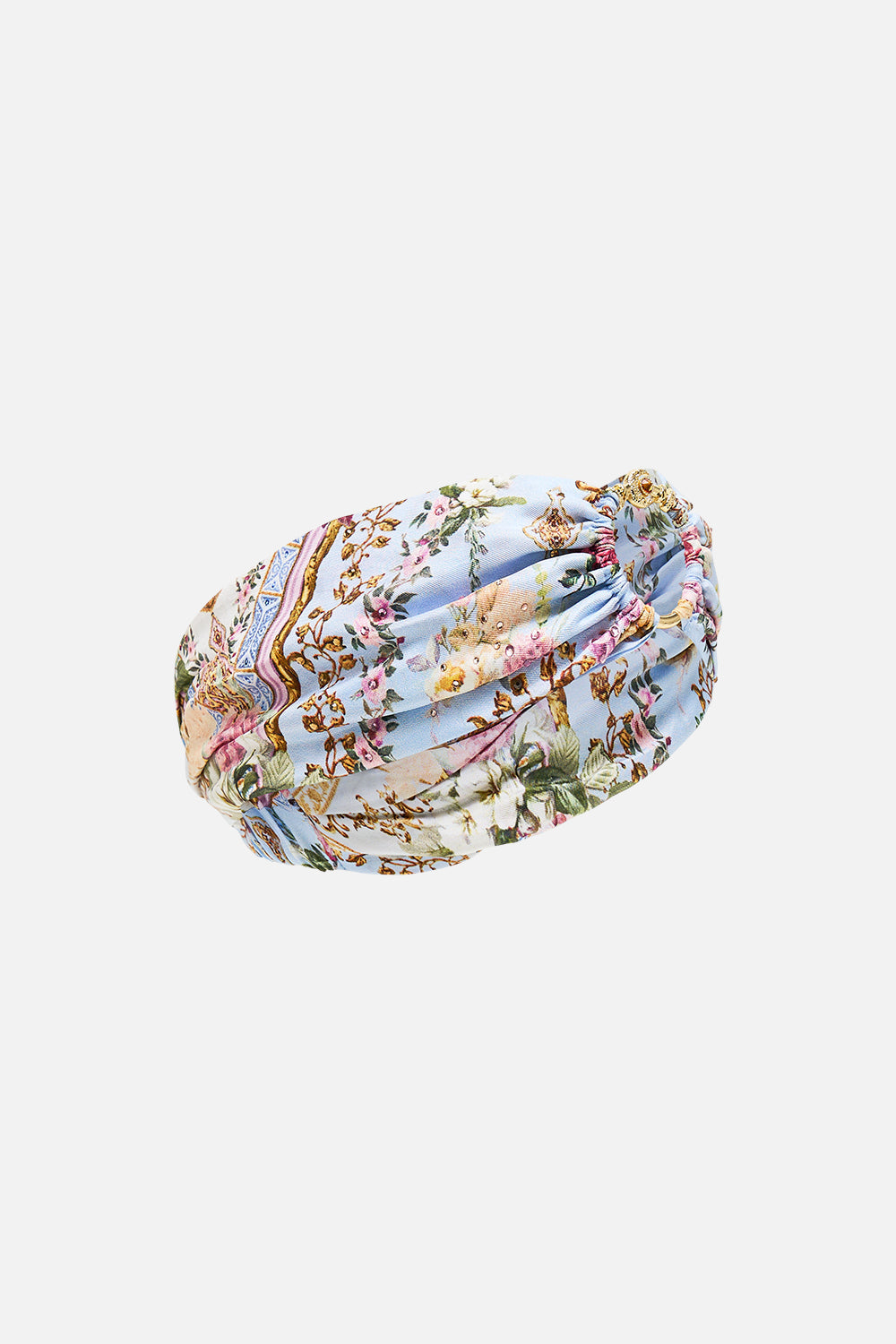 The CAMILLA EYELET WRAP MINI SARONG WITH TIE WAIST ISNIK LULLABY in our ISNIK LULLABY print.
