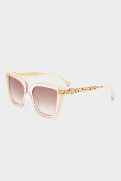 HERE COMES TROUBLE SUNGLASSES CRYSTAL ROSEWATER / IVORY MARBLE