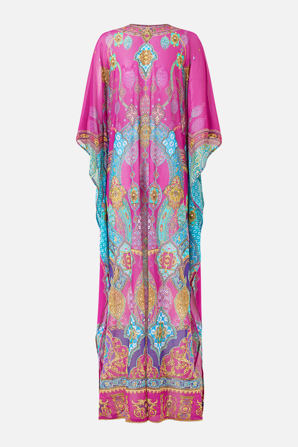 LONG V NECK KAFTAN WITH RING FRONT TRIM CONCUBINES, SULTANS & COURTIERS
