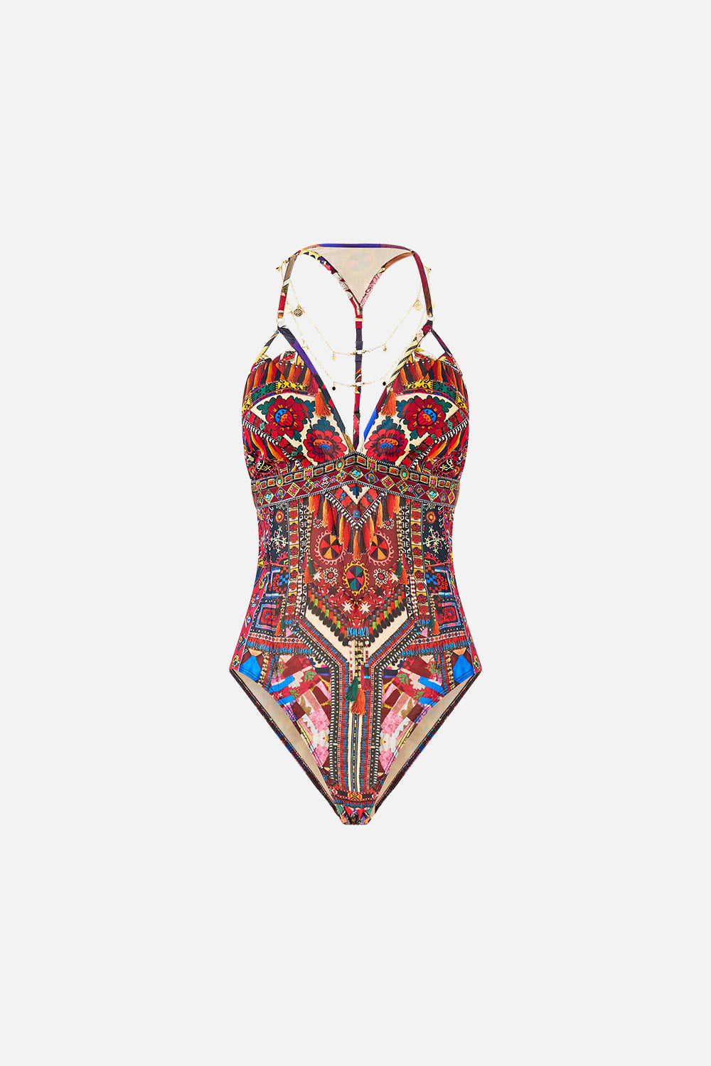 The CAMILLA LONG BUTTON FRONT DRESS TWILIGHT IN ISTANBUL in our  print.