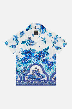 BOYS SHORT SLEEVE CAMP COLLARED SHIRT A CERAMIC GARDEN