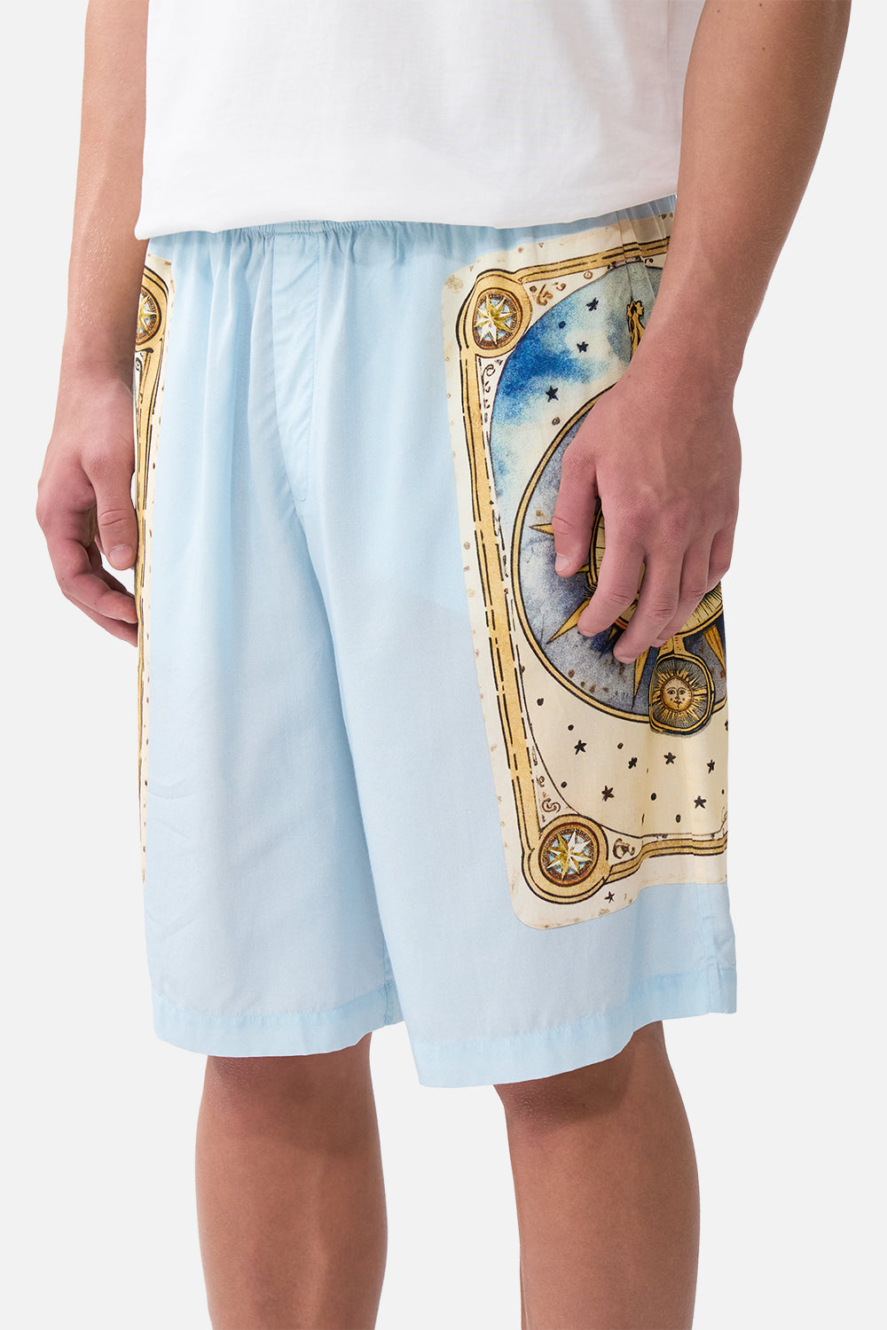 BAGGY LONG WALK SHORT WITH ELASTIC WAIST HOUSE OF HOROSCOPES