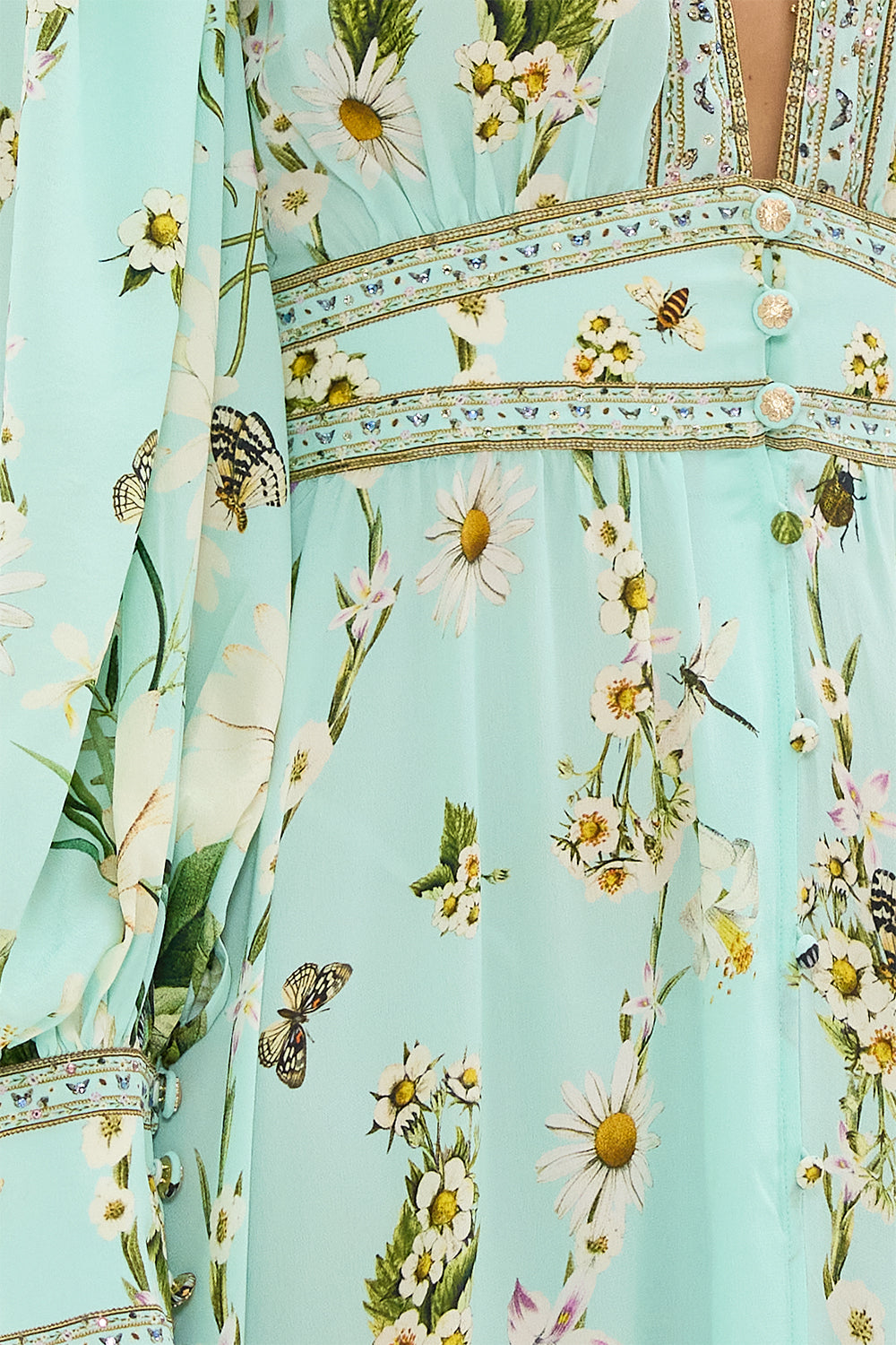 The CAMILLA JERSEY LONG KAFTAN WITH ROUNDED HEM DOMINICAN DECADENCE in our DOMINICAN DECADENCE print.