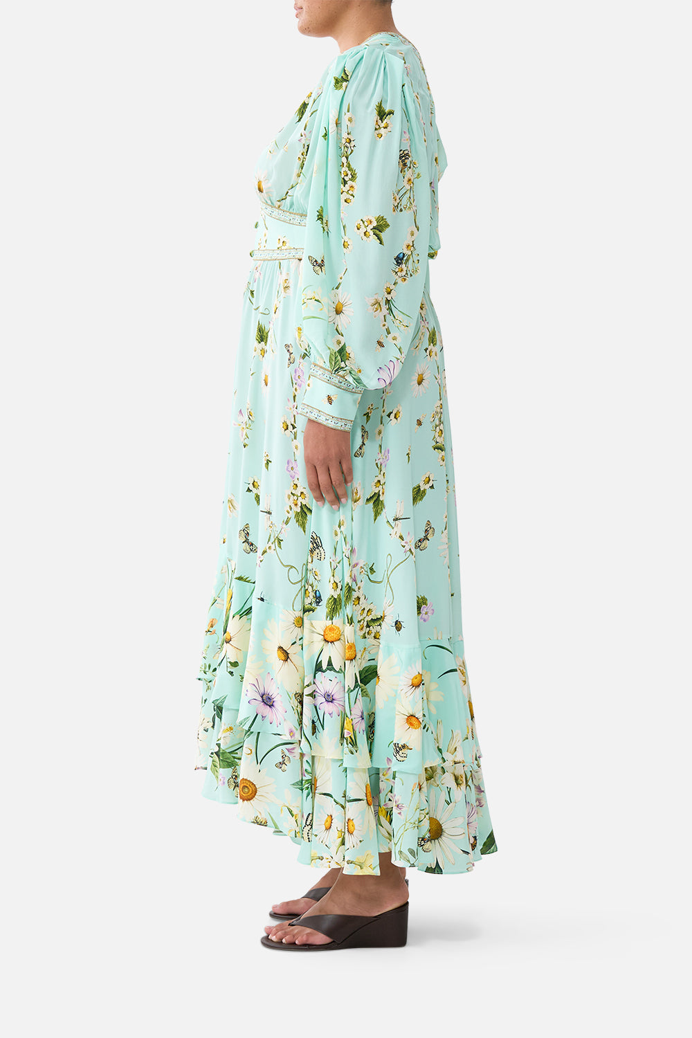 The CAMILLA JERSEY LONG KAFTAN WITH ROUNDED HEM DOMINICAN DECADENCE in our  print.