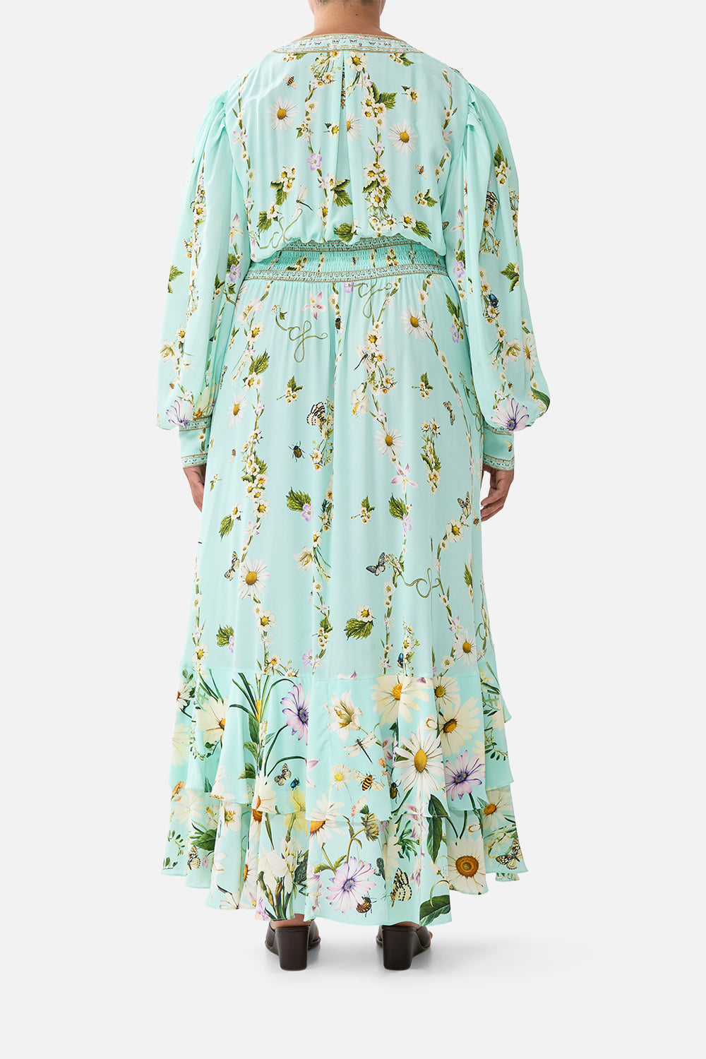 The CAMILLA JERSEY LONG KAFTAN WITH ROUNDED HEM DOMINICAN DECADENCE in our  print.