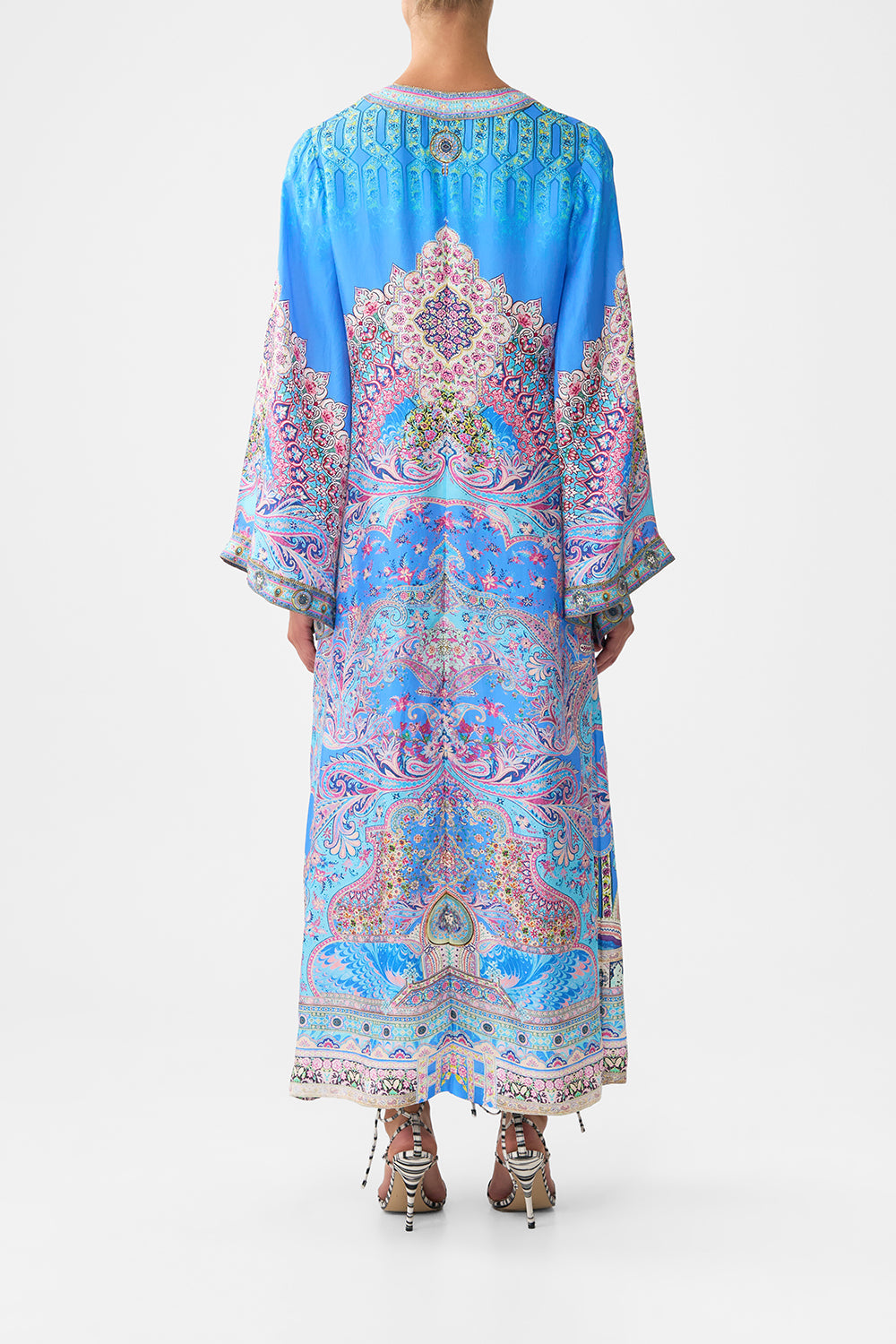 The CAMILLA LARGE CRYSTALLED SILK SQUARE SCARF HIGH CLASS HOOKAH in our HIGH CLASS HOOKAH print.
