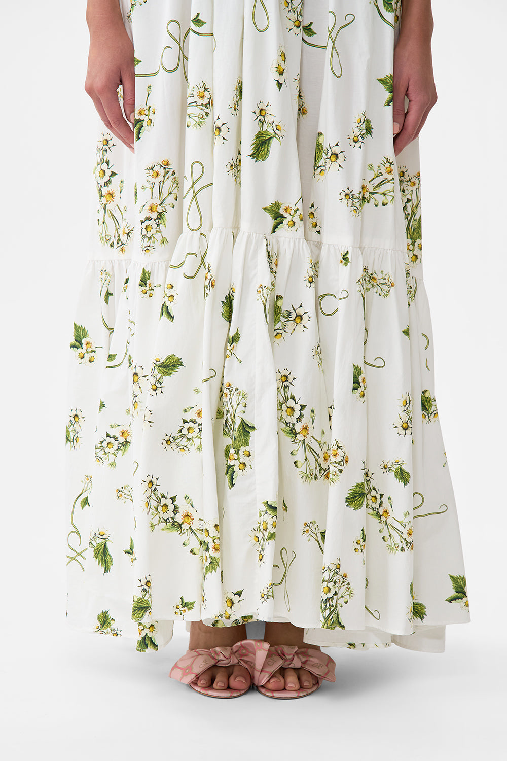 The CAMILLA LONG SLEEVE TIERED SHORT DRESS MARBLE HEAVEN in our  print.